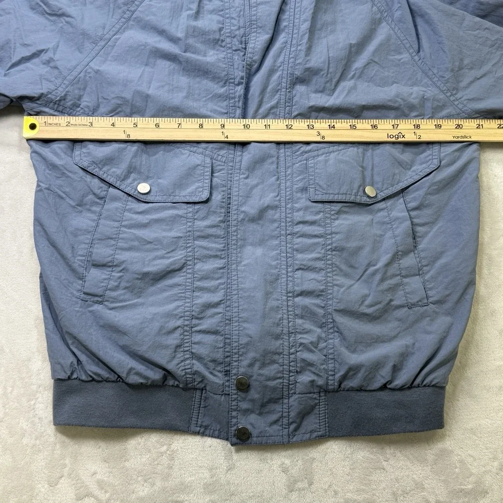 Zara Blue Bomber Jacket Mens Small Lightweight Zip Front Rib Trim Utility‎ Coat